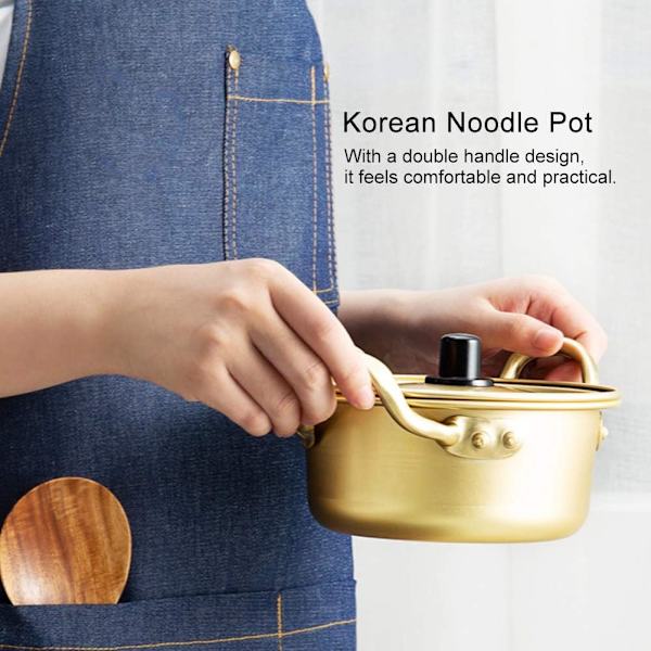Korealainen Nuudelipata, Keltainen Alumiiniseoskeittopata Ramen-Nuudelien Keittämiseen Nopea Pikanuudelikeitin Kotikeittiöön (16cm)