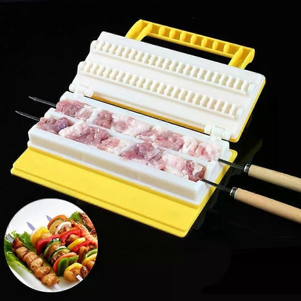Outdoor Kitchen BBQ Kebab Maker Double / Single Row Meat Skewer Machine Quick Skewer Simple BBQ Tools Cookware Camping