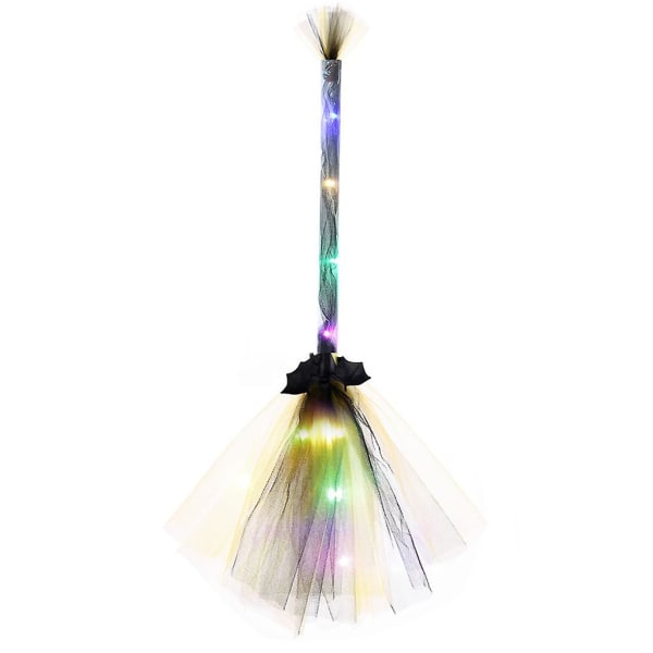 Light Up Halloween Witch's Broom Broom for Cosplay Costume Party DecorationsYellow