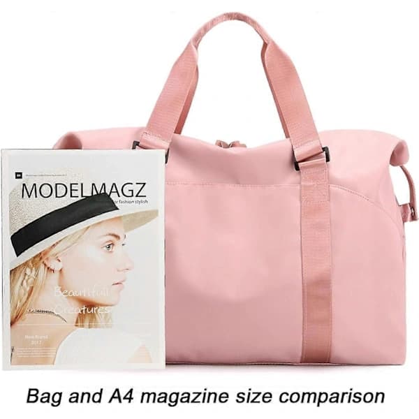 HA~Duffelbagger for reise med vogn, treningsbag, weekendbagger med våtrom, håndveske for kvinner, grå