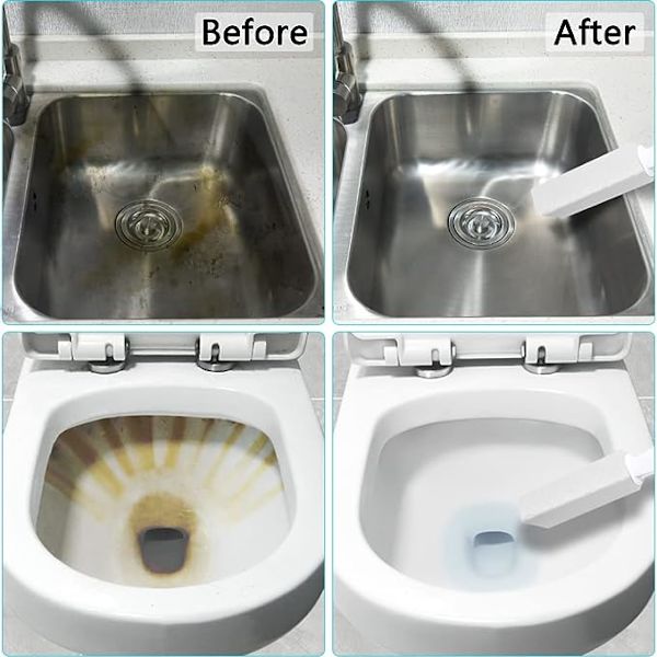 Pumicesvamp til toiletrensning med håndtag, fjerner effektivt pletter, hårdt vandringe, kalkopbygning, jern og rust