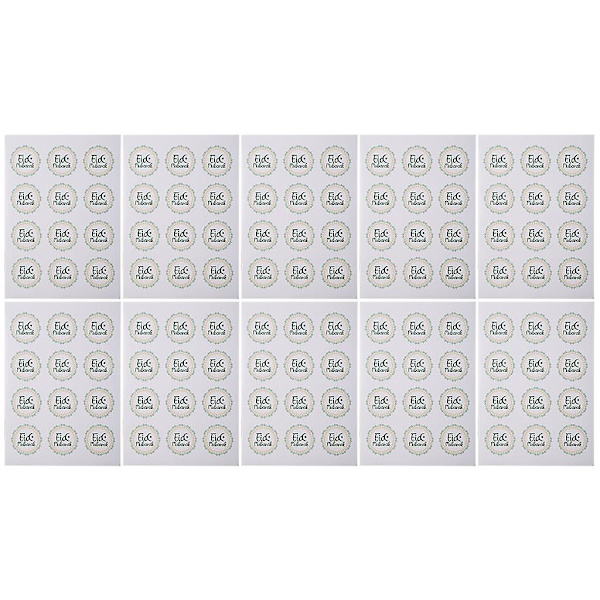 Stil 6 120 stk Mubarak Gaveposeforsegling Klistremerke Ornament Boksforsegling Stil 6