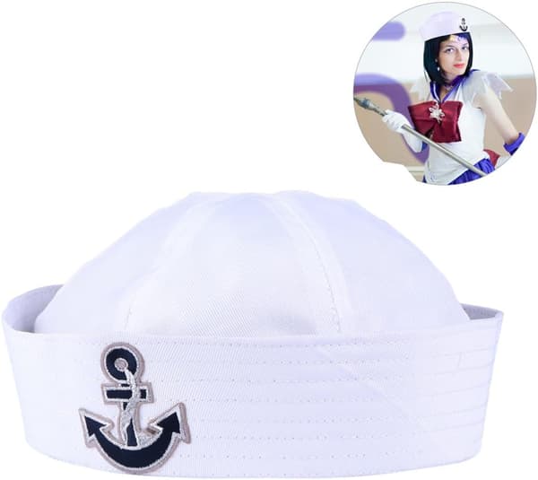 Sjøkapteinhatt Halloween 58cm Stoff Marine Kostyme Tilbehør