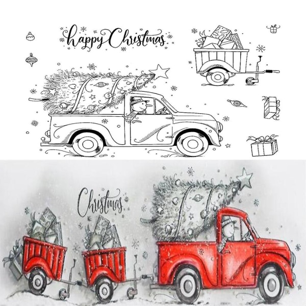 Merry Christmas Silikon klara stämplar DIY Scrapbook Prägling Album Dekoration Paper Card Craft