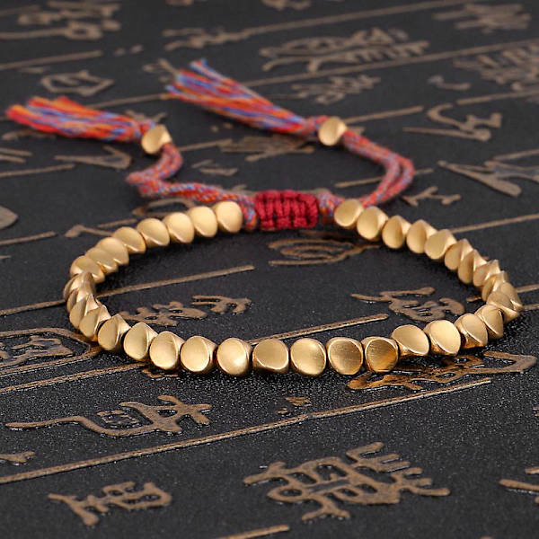 Håndlavet Tibetansk Kobberperle Reb Armbånd (1 stk, Multifarvet)