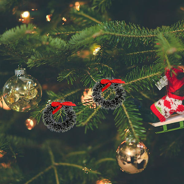 20 st Mini Julkransar för Utomhuslek, Konstgjorda Julkransar, Dekorationer för Julhelgen, Mini Kransar, Hantverk