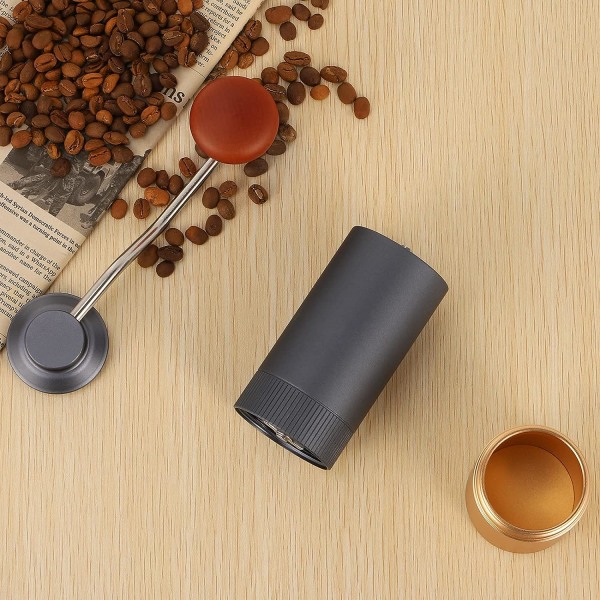 Manuell Kaffeekvern, Håndkaffe Kvern med Justerbar Konisk Rustfritt Stål Burr, Kapasitet 30g Bærbar Kaffe Kvern