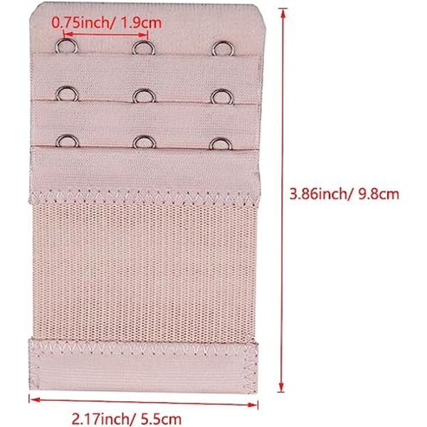 5-pack, BH-förlängare med 3 krokar och 3 rader, elastiskt band för BH-band, förlängningsremmar för kvinnor