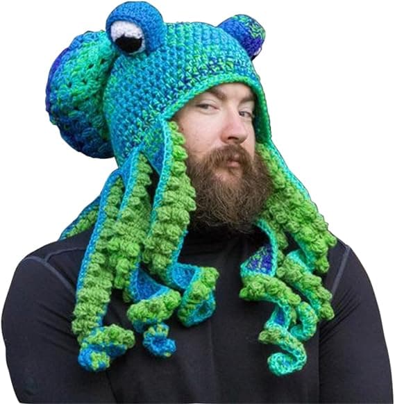 Strikkede vinterhatte, Pot Belly Octopus Squid Hatte, Hatte - Nyhedshatte, Octopus Hovedhatte, Dyrehatte - Octopus Kostumehatte