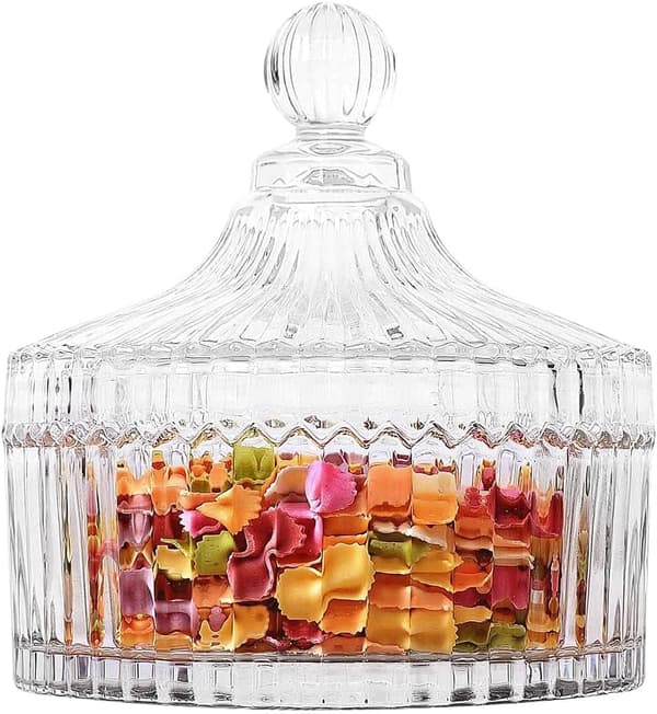 Glass Candy Box, Transparent Candy Jar with Lid, Crystal Candy Cup, Glass