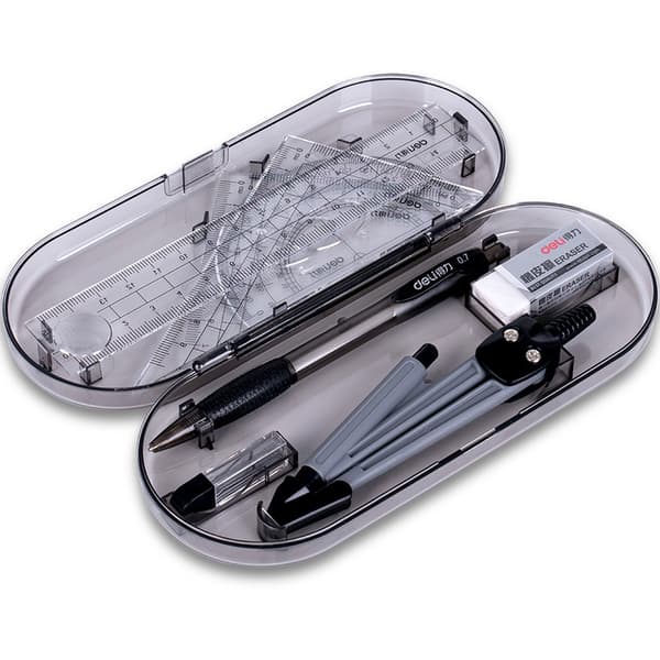 Math Set - Geometry Compass Set Exam Stationery Pencil Case - Math Set Educational Supplies Drawing Compass and Protractor Set