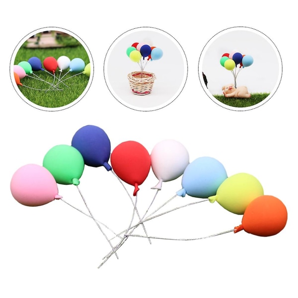 8 st Miniatyr Ballongprydnader Simuleringsballongmodell Sagoland Dekoration Färgglada 7x2x2cm Colorful 7x2x2cm