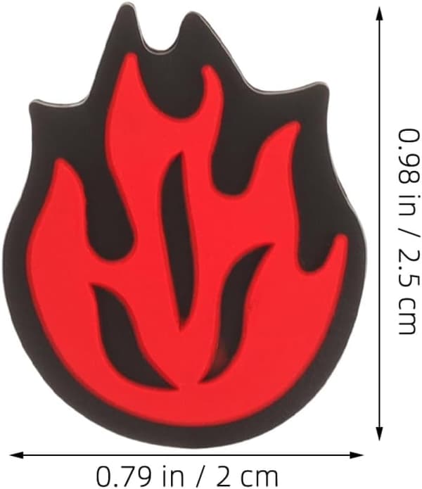 2 pcs. Silicone Vibration Dampeners for Tennis Racket with Flame Design, Red Shock Absorbers