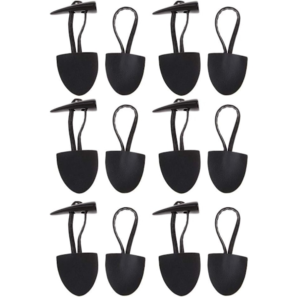 6 Par Leatherknappar Horn Toggle Duffle Knappar för Rock Spänne Spänne Kaffe Fancy Knappar - Svart