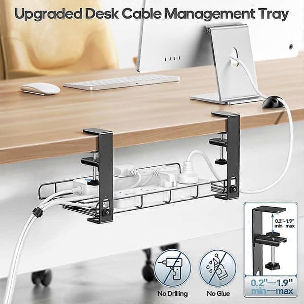 Cable Duct for Desk, Cable Organizer with Clamp