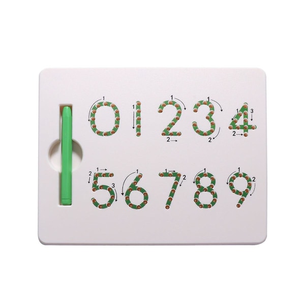 Raderbar surfplatta för barn raderbar magnettavla Nummer Learning Board Nummer Övningstavla Digital Mag Green 22*17.5cm