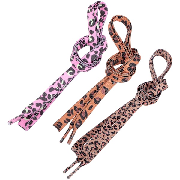3 Par Leopard Sko Snørebånd Flade Snørebånd Sko Snøre Sneakers Sko Snørebånd 120x1cm 120x1cm