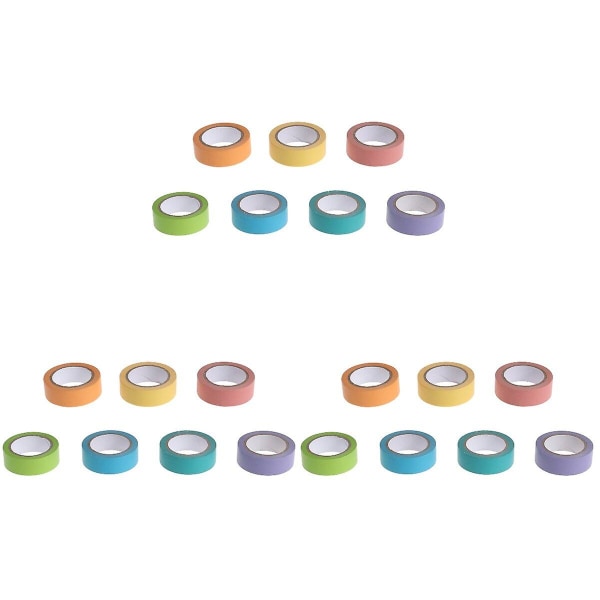 21 rullaa Washi-teippiä värillinen koristeellinen itse teippi Rainbow Candy värillinen teippi P:lle 21 Rolls