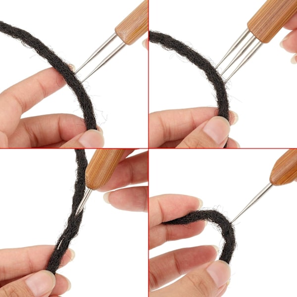 5-pack Dreadlocksverktyg Inkluderar 3 Dreadlocks-krokar 1 krok 2 krokar 3 krokar Hårfletningsnål 2 Hårlåsverktyg