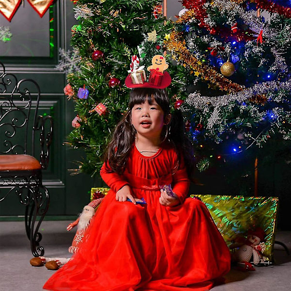 Shape5 Sequin Santa Hat Pandebånd Med Guldtonet Glitrende Krone, Juletema Hårtilbehør