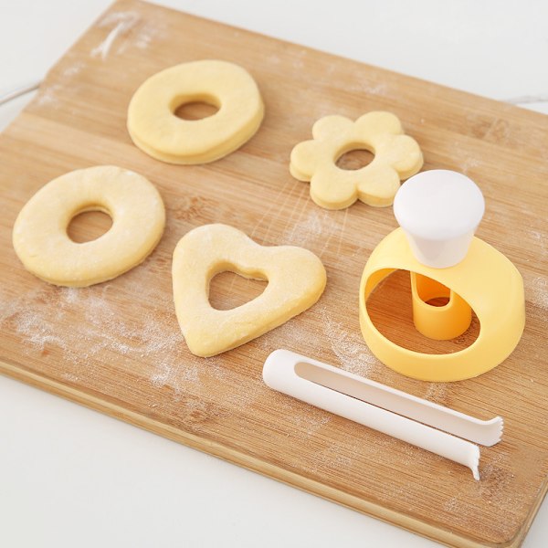 DIY Donutform Plast Donutkageform Køkken Bageri Tilbehør Brød Cookie Cutter Dekorationsværktøjer