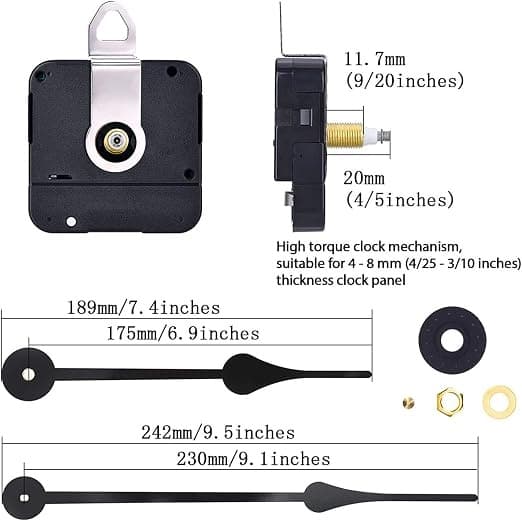 High Torque Movement with 230mm/9.1 inch Hands