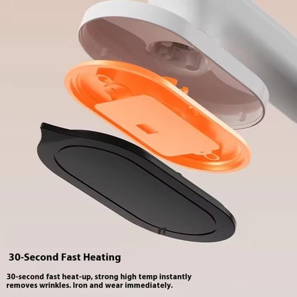 Cordless Mini Iron & Steamer, USB Rechargeable, Ceramic Soleplate, 3 Heat Settings LED – White