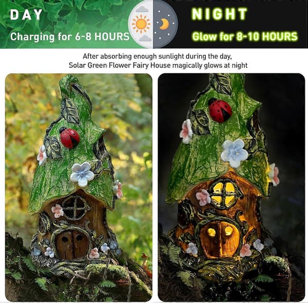 Trollhage Fehus Grønn Blomst Ornament Utendørs Dekorasjon Fetthage Tilbehør Statue Alv Pixie Feer Hjem