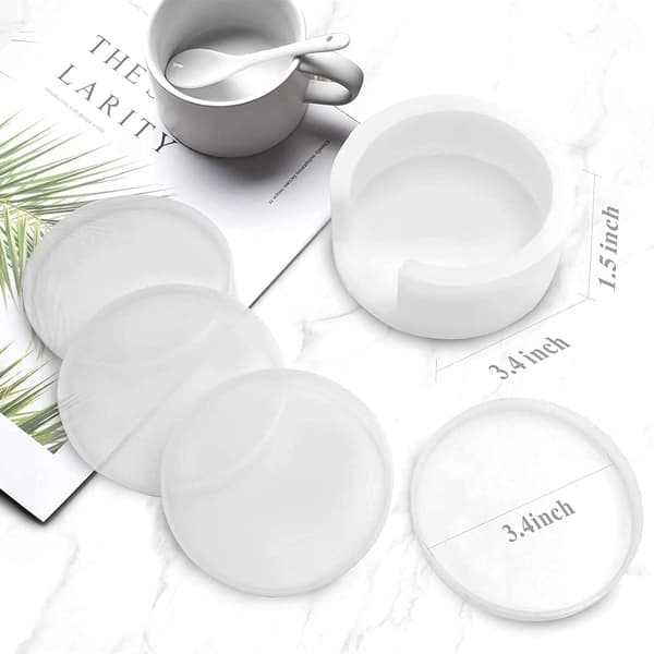 5 stk. coasters i harpiksforme, coasters i silikoneforme til epoxyharpiks