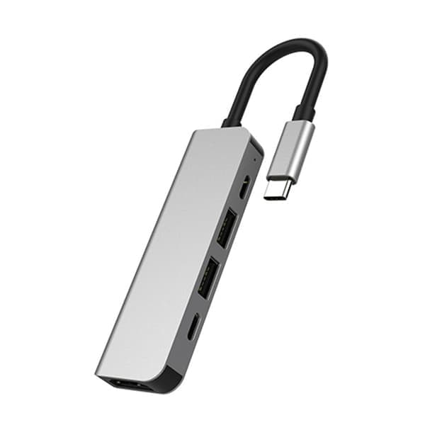 USB-C Hub-adapter til HDMI-kompatibel 4K30HZ dobbelt USB TypeC-splitter understøtter PD60W bærbar dockingstation telefon PC