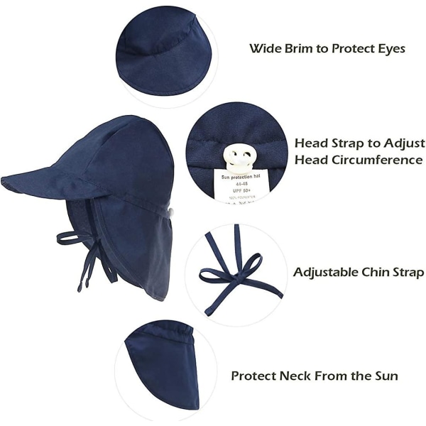 Solhatt for småbarn UPF 50+ Solhatt for smågutter Solbeskyttelse Solhatter for smågutter Sommerstrandhatt Gutt Jente Grå 9 18 Måneder D Grey 9 18 Months