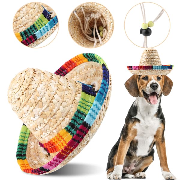 Mini Pet Party Sombrero Hat Adjustable Cotton Strap
