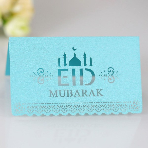 100 st Pappersvykort Ramadanfest Sittplatskarta Inbjudan Utskurna Menytavla Semesterdekoration Orange Röd