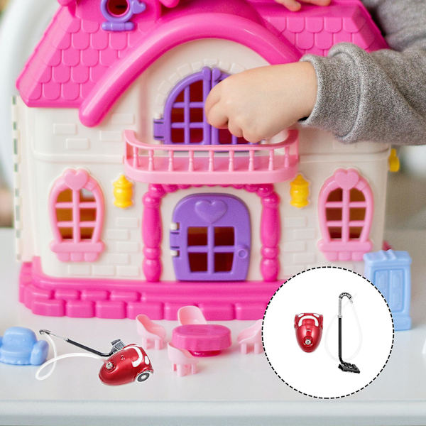 Realisttisk Dammsugare Leksak Utsökt Minihus Dekoration Simuleringsrengörare Röd 3.5X2.7X2CM Red 3.5X2.7X2CM