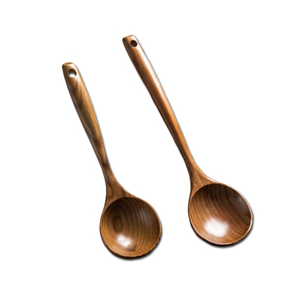 2 Pcs Wooden Spoon Ladle for Cooking Spoons- Long Kitchen Cooking Spoon &  Best Wood Spoons Large Deep Serving Spoons So