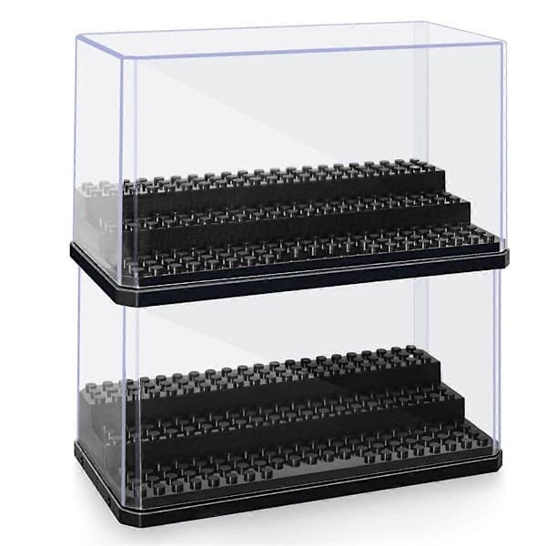 Mini Figure Display Box, Stackable Dustproof Building Block Display Box for Action Figures Toys As Shown