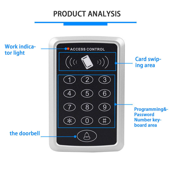 Nøglefri dørlås med tastatur, Smart Lock elektroniske låse til frontdøre Touchscreen-tastaturer