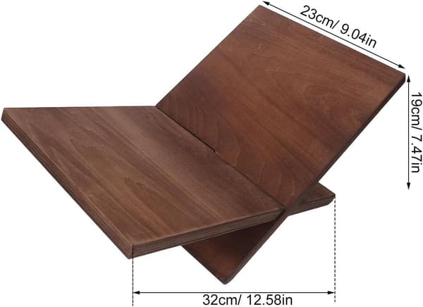 Solid Wood Bookshelf for Desk Display Cookbook Stand Reading Holder Magazine Rack Open Shelf