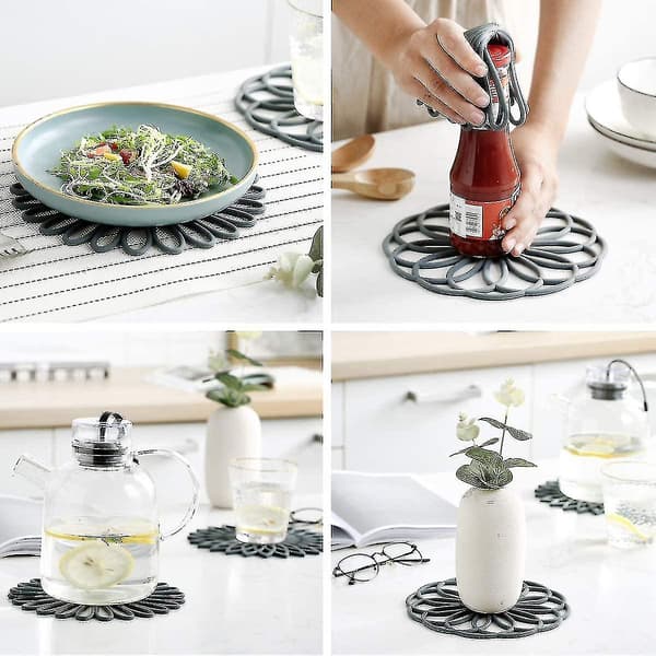 3-pakning silikonunderlag for blomster - Premium kvalitet, isolerte og holdbare (blå)