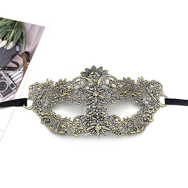 Färgglad Spetsmask Mjuk Spetsmask Halloween Maskeradmask Spetsögonmask Halv Ansikte Färgglad