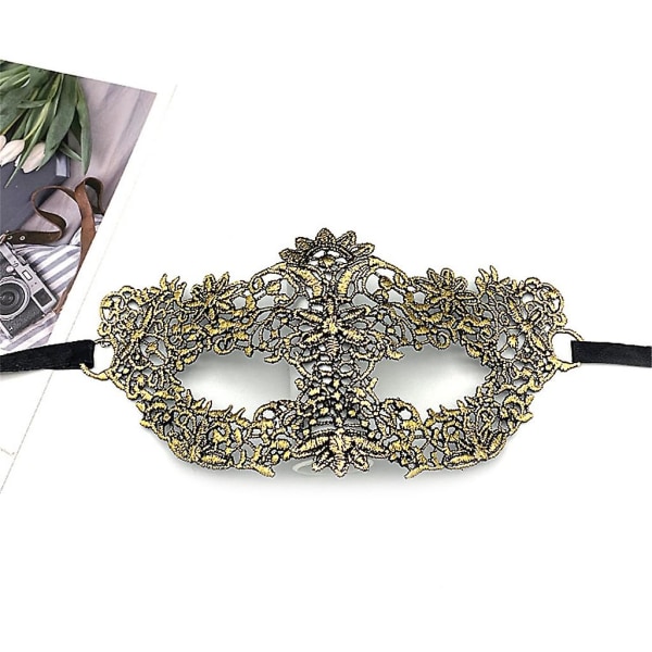 GoldLace Mask Soft Lace Mask Halloween Masquerade Mask Lace Eye Mask Half FaceGold