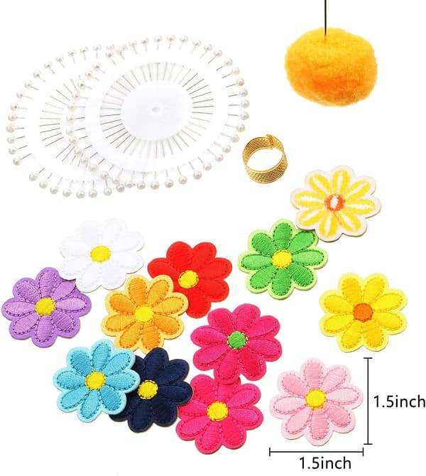33 st blomsterapplikationer strykjärnsblommor lappar Embroid