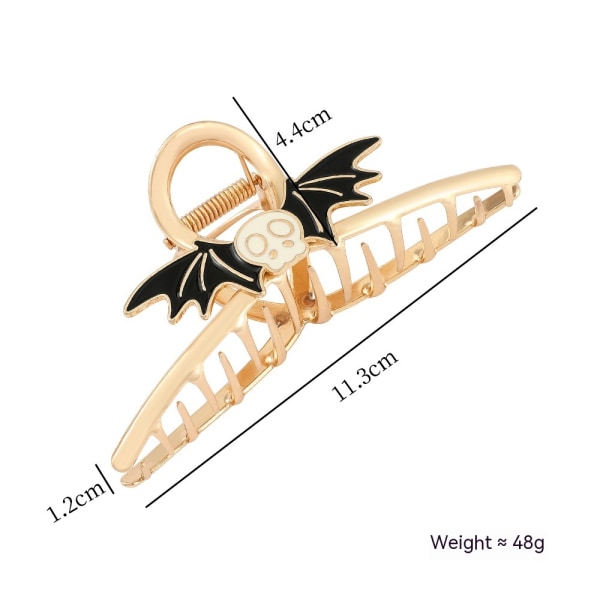 Halloween Metal Bat Claw Clips Halloween Guld Bat No Crease Hår Barrette Hårspænde til Kvinder Piger Dødedag Tyk