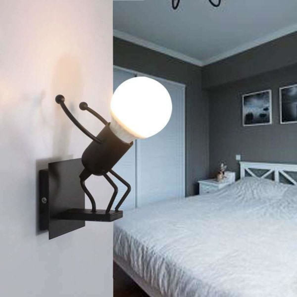 LED-vägglampa för inomhus, kreativ inomhusvägglampa Lämplig för korridoren i vardagsrummet i sovrummet, glödlampa ingår inte