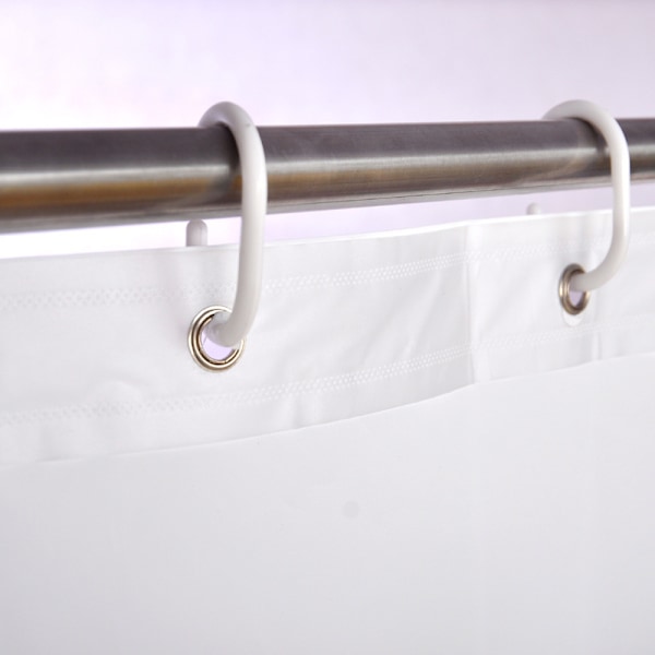 2 st 201 Rostfritt Stål Slagfri Teleskopisk Duschdraperistång med Generös Huvud (50-80CM)