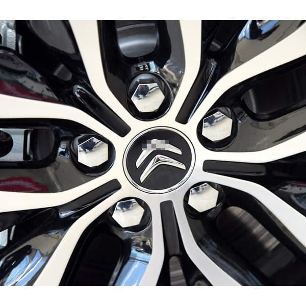 4 stk./sæt 60mm Navkapsler til Bilhjul Center til Citroën - STØRRELSE: Sort