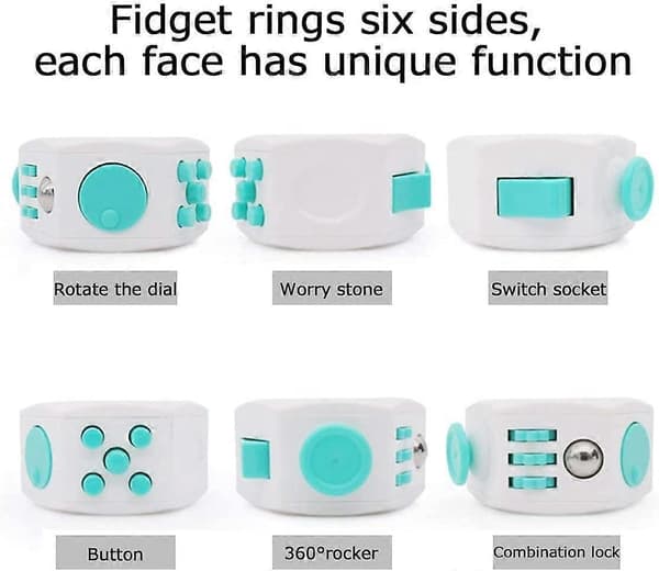 Fidget Cube Dekompressionsring Angst Legetøj Lindrer Stress (Lysegrøn)