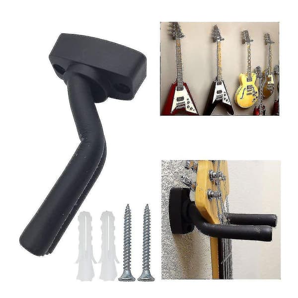 5-pack Svart Gitarrhängare Väggfäste Med Skruvar Passar Gitarrer