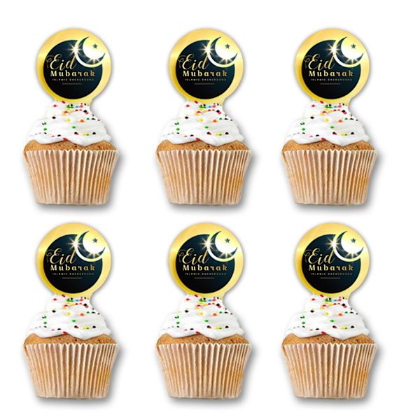 20 Pakk Lykkelige Kake Toppers Feiring Ramadan Baking Kake Toppers Stil 7