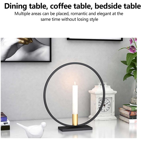 Yksinkertainen pyöreä kynttilänjalka, takorautainen kodin kynttilänjalka, olohuoneeseen, makuuhuoneeseen, kirjakauppaan, kahvilaan ja hotelliin